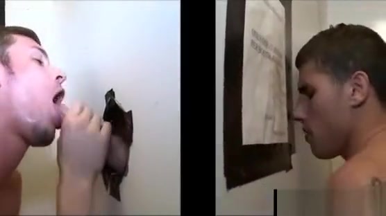 Gay gloryhole blowjob