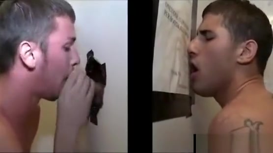 Gay gloryhole blowjob