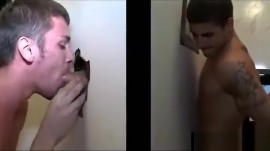 Tattoo guy sucked by gay boy in gloryhole
