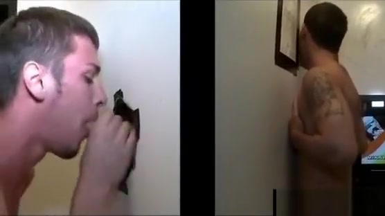 Tattoo guy sucked by gay boy in gloryhole