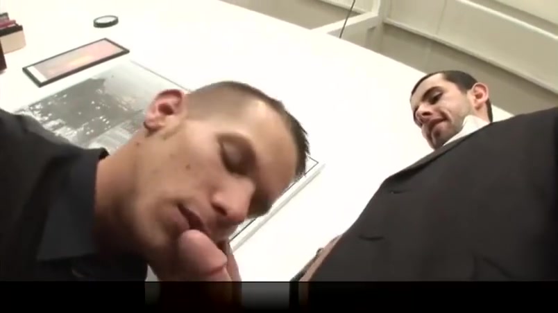 Business man ass fucks gay lover at the office