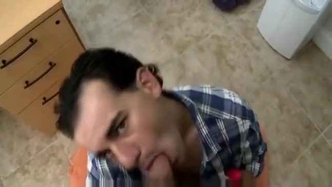 POV gay blowjob at audition