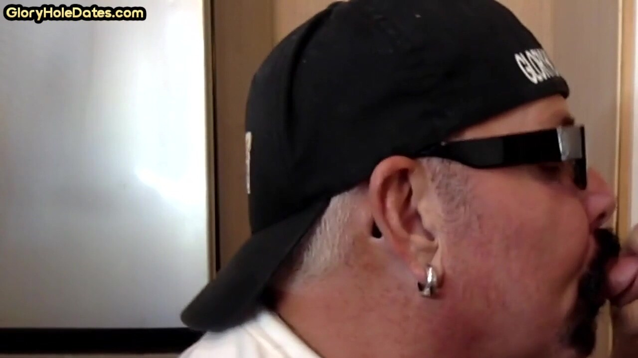 Gloryhole BJ DILF sucks cock till cum in mouth ending