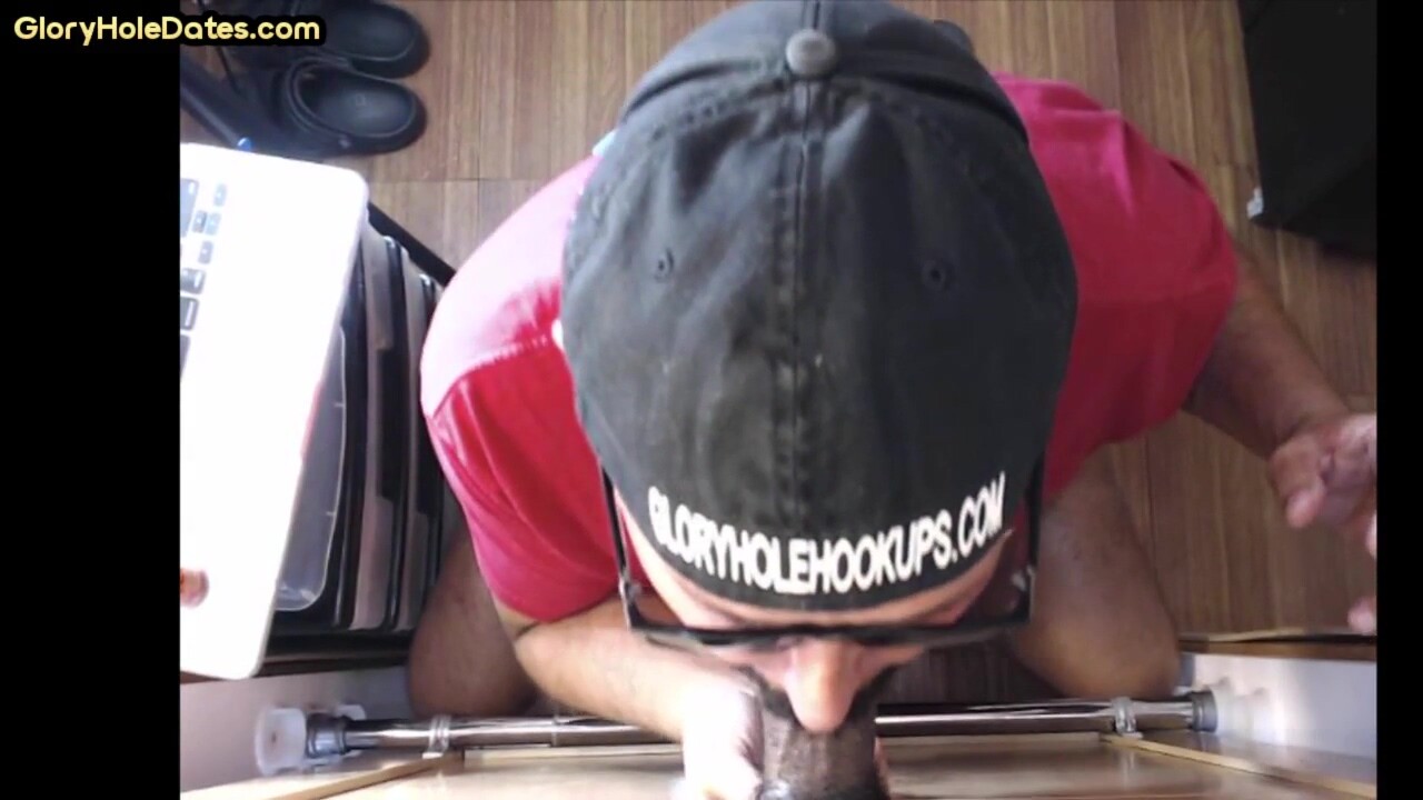 Gloryhole perverted nympho gay loves sucking black cock