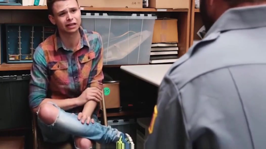 Young Shy Boy Twink Caught Shoplifting Agrees To Have Sex With Bear Officer For No Cops