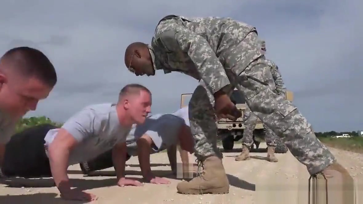 Army jocks fucking and sucking outdoors