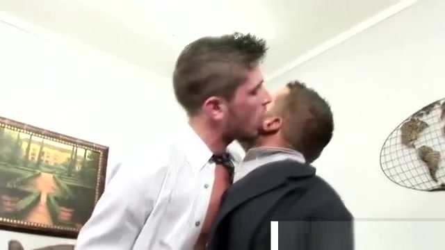 Steamy gay foreplay in the office