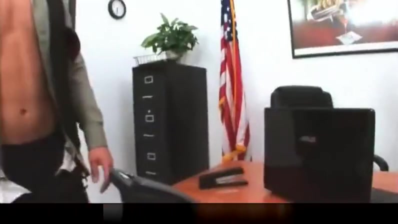 Bussiness meeting in an office becomes sleazy gay threesome
