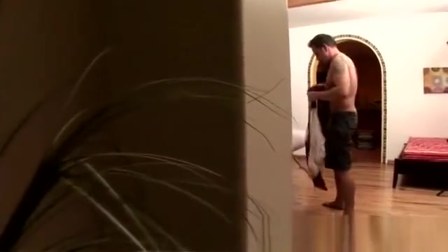 Tattooed dude undresses for a gay massage