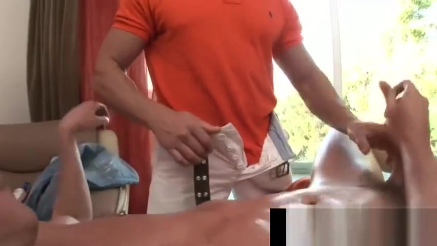 Massage stud shoves his dick in mouth of guy