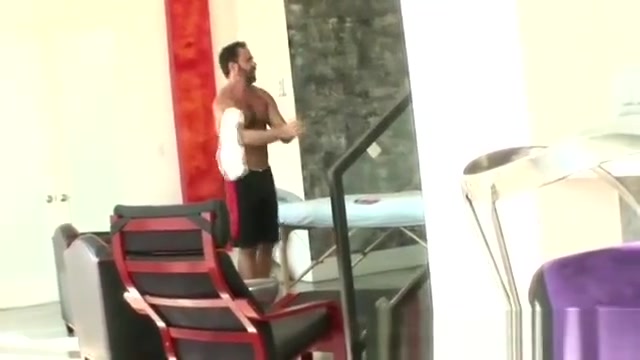 Bearded guy goes for a massage
