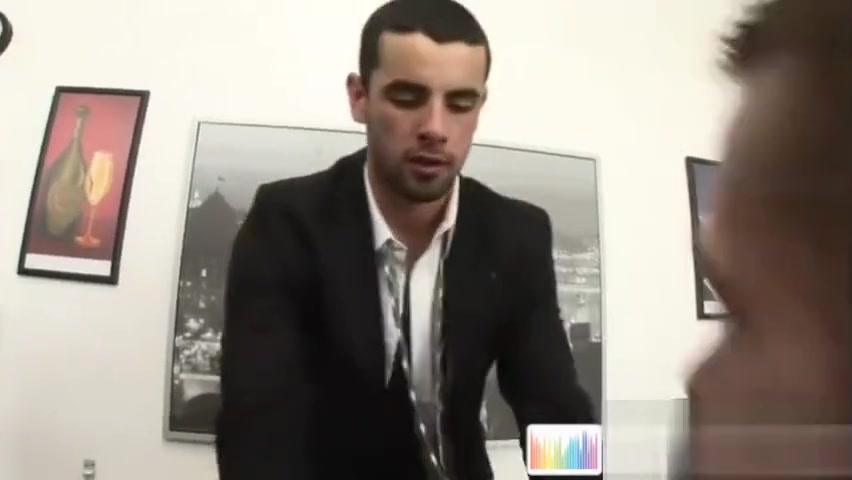 Horny gay boys suck dick at the office during job interview