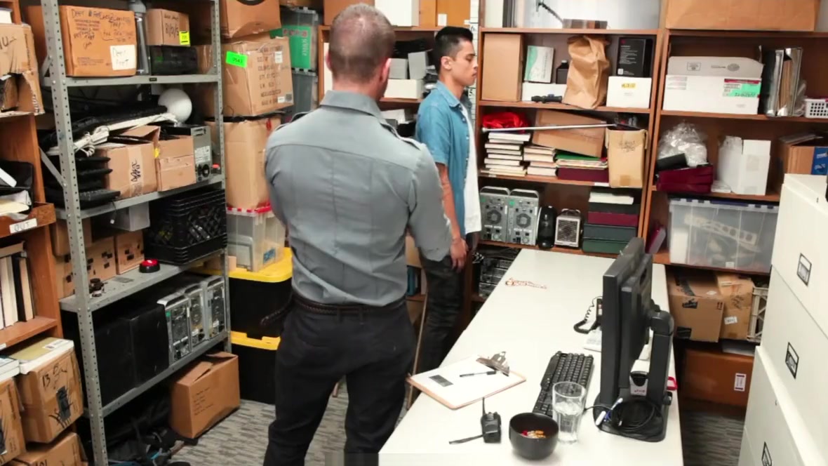 YoungPerps - Muscle guard takes a shoplifter’s virginity