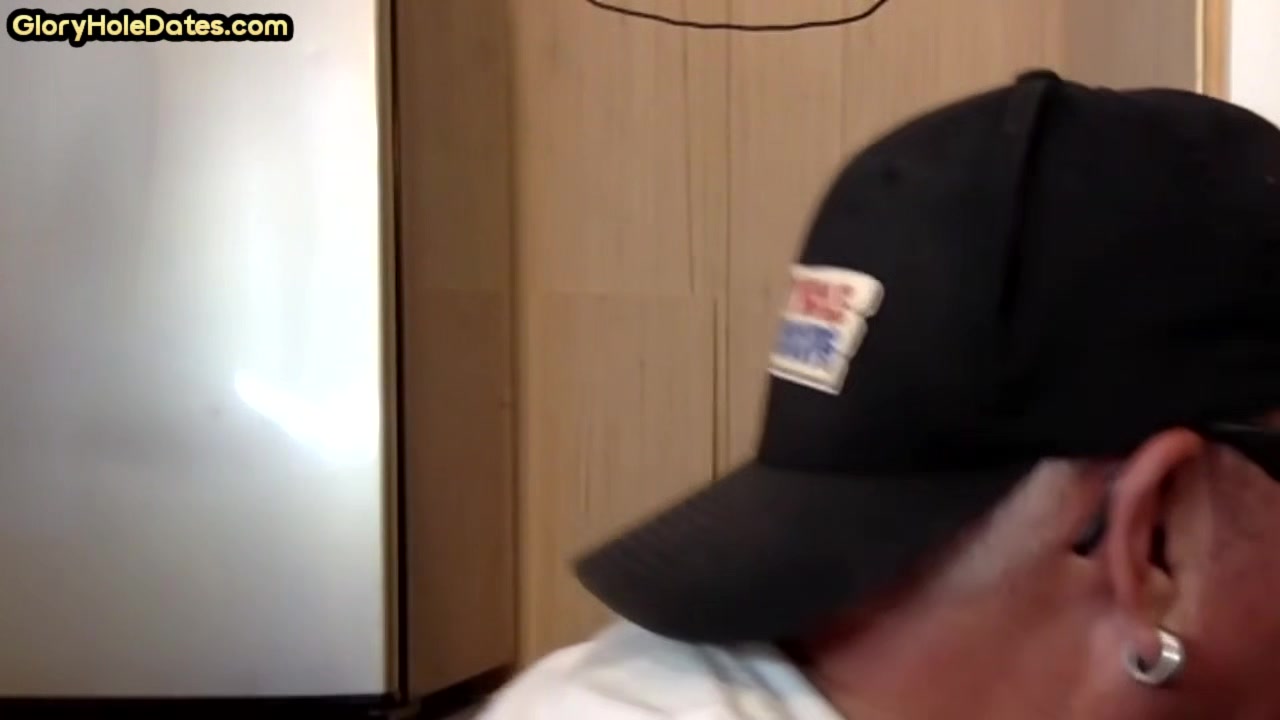 Homemade gloryhole BJ DILF tasting cum after sucking cock