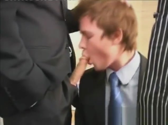 British Threesome Office Blowjob
