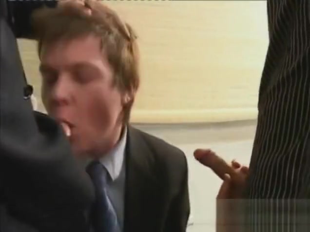 British Threesome Office Blowjob