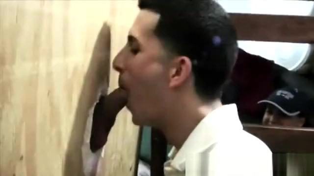 Straight frat house uses gloryhole