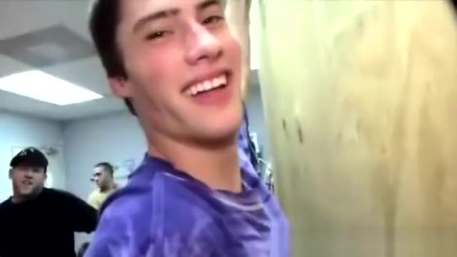 Straight frat house uses gloryhole