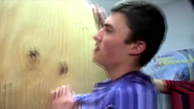 Straight frat house uses gloryhole