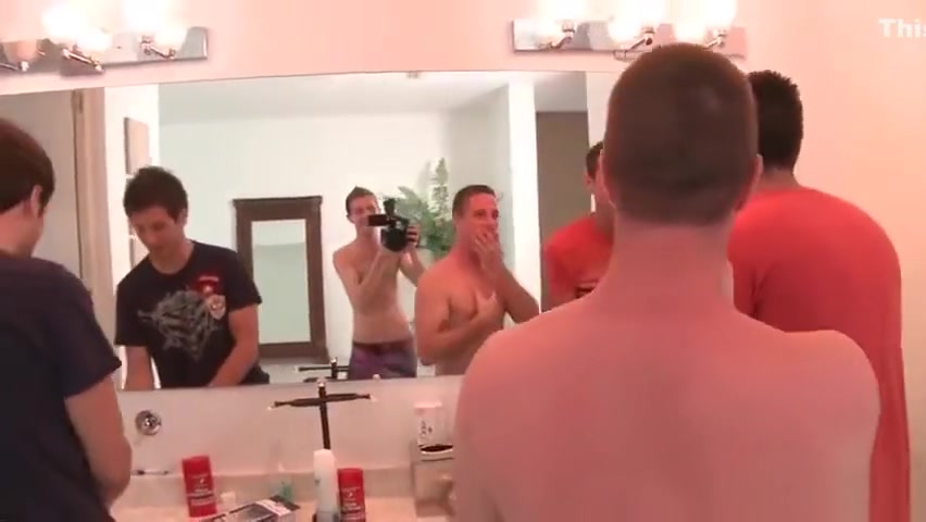 Hot gay threesome under shower