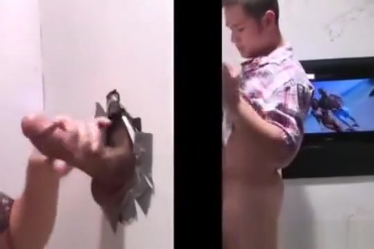 Straight man fooled into hot gay bj through gloryhole