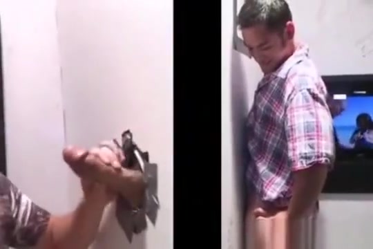 Straight man fooled into hot gay bj through gloryhole