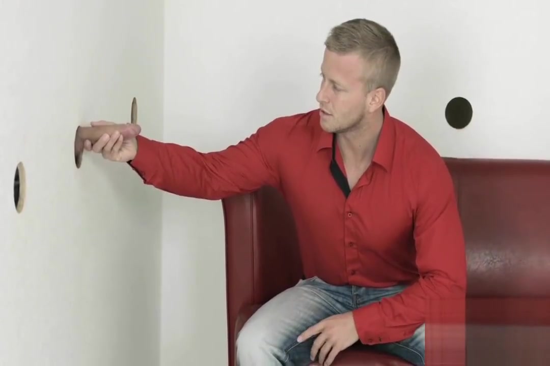 Office glory hole fuck