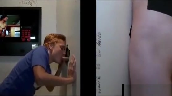 Straight guy tricked in gay blowjob in gloryhole
