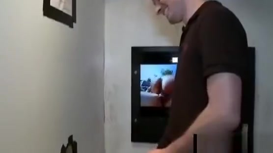 Straight guy tricked in gay blowjob in gloryhole