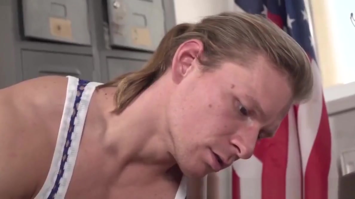 Massaged twink anally fingered by muscle guy