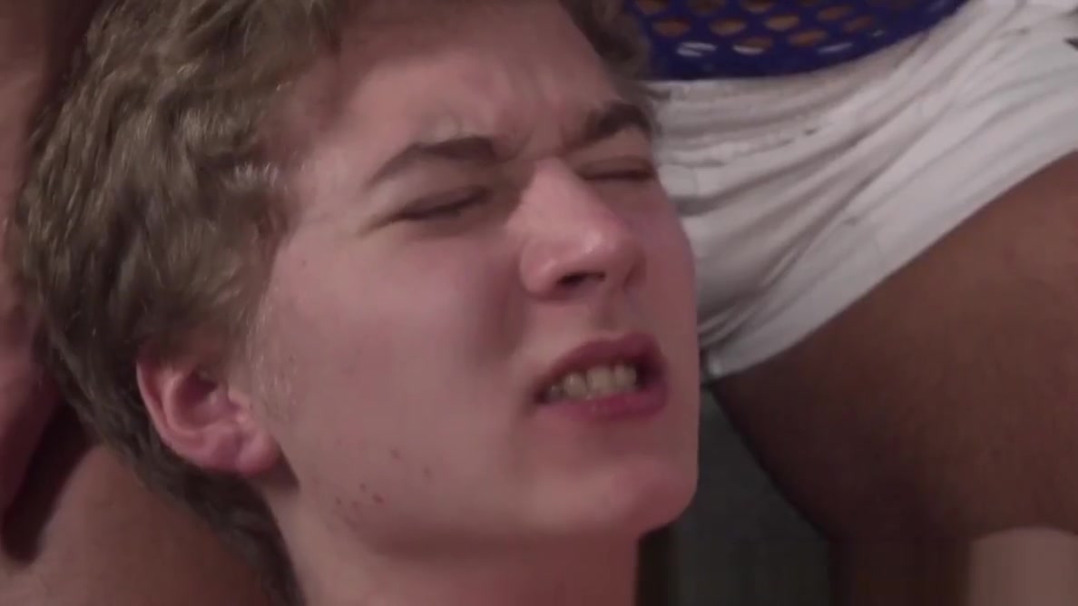 Massaged twink anally fingered by muscle guy