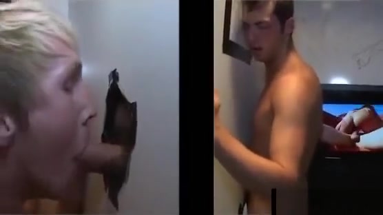 Gay blowjob in straight gloryhole