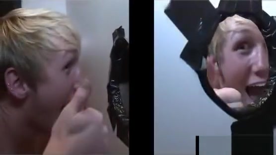 Gay blowjob in straight gloryhole