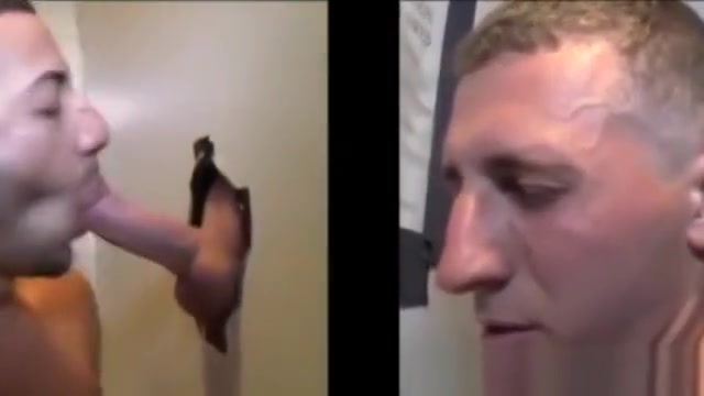 Straight guy loved his blowjob throguht he gloryhole