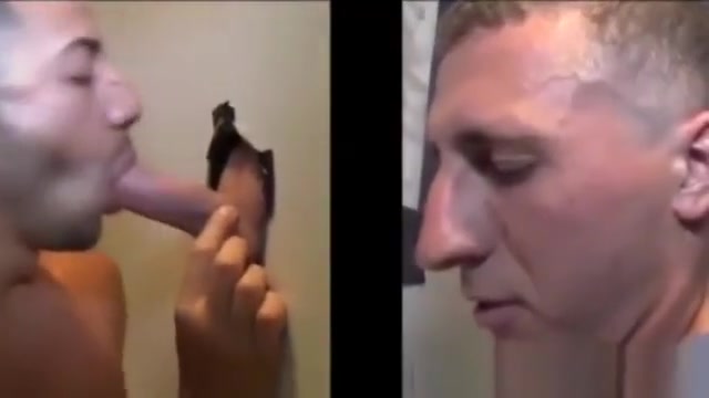 Straight guy loved his blowjob throguht he gloryhole