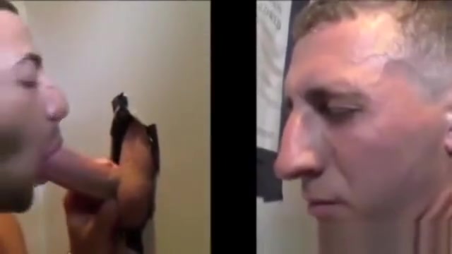 Straight guy loved his blowjob throguht he gloryhole