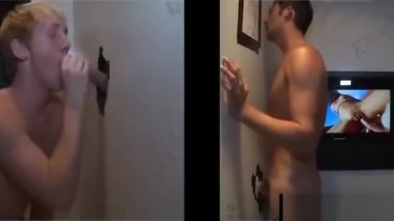 Trick a boy in a gay gloryhole and make him cum