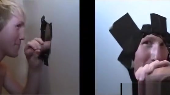 Trick a boy in a gay gloryhole and make him cum