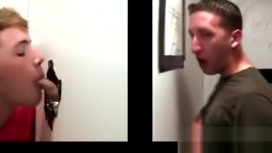 Amateur gay guy tricks straight guy into blowjob in gloryhole