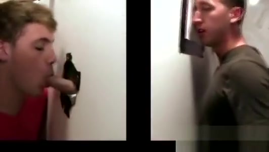 Amateur gay guy tricks straight guy into blowjob in gloryhole