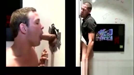 Gloryhole gay gets faial after sucking dick