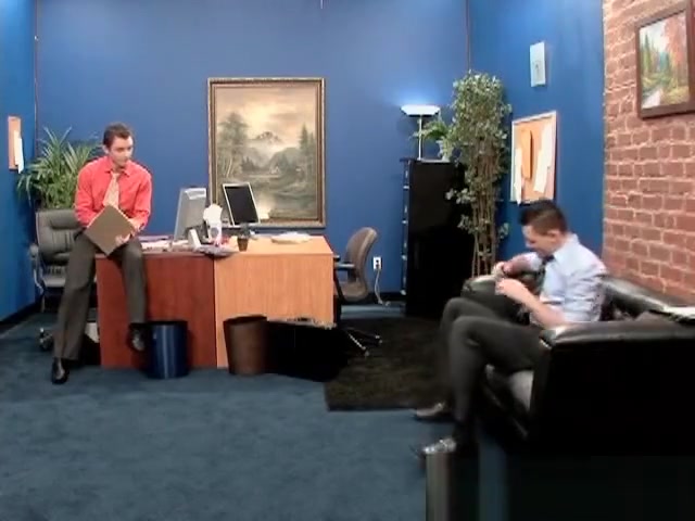 Two amazing guys having sex in office