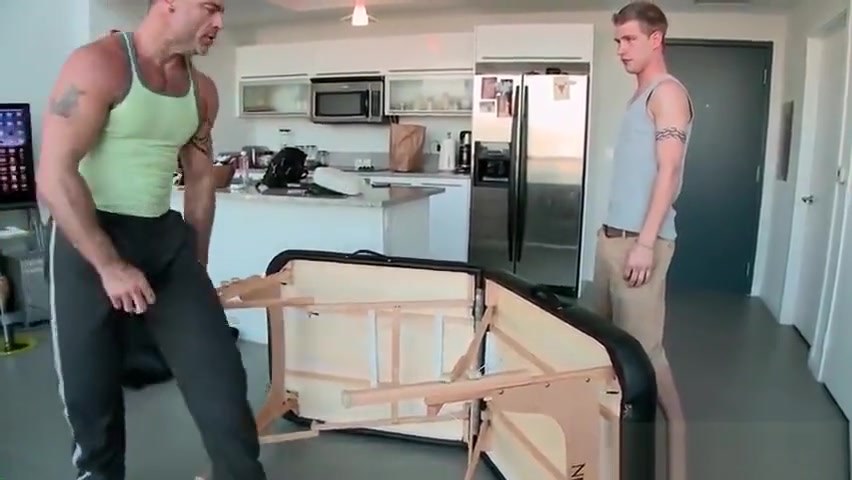 Sexy dude get his amazing body massaged