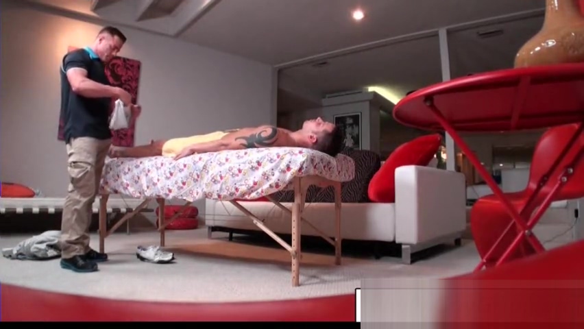 Naked gay gets massaged well