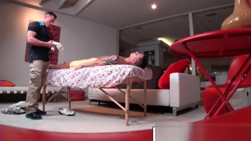 Naked gay gets massaged well