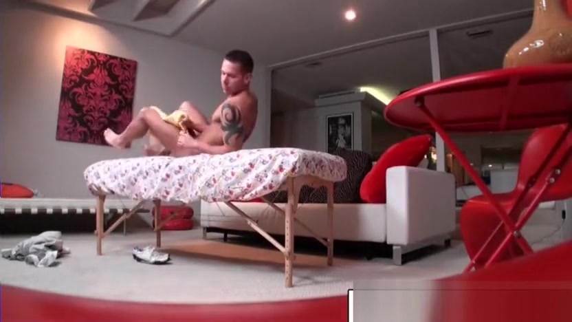Naked gay gets massaged well