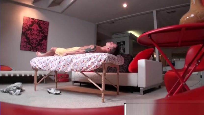 Naked gay gets massaged well