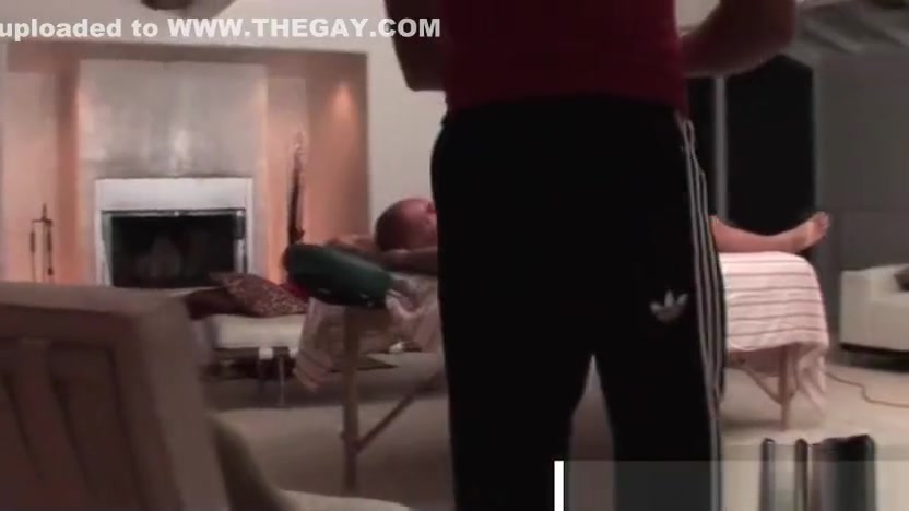Horny bald gay gets massaged