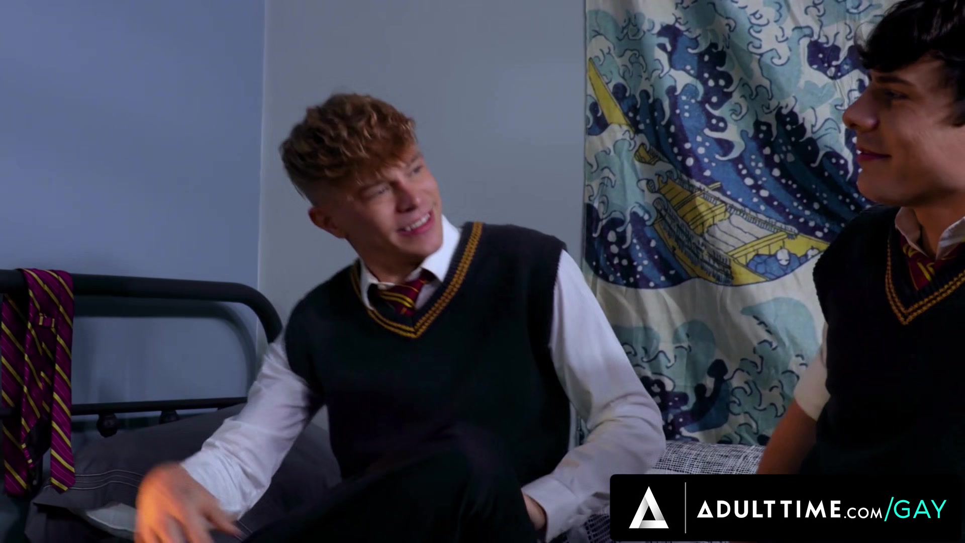 ADULT TIME - Horny Twink Asher Day Rides His Roommate Harley Xavier's Cock After Caught Masturbating
