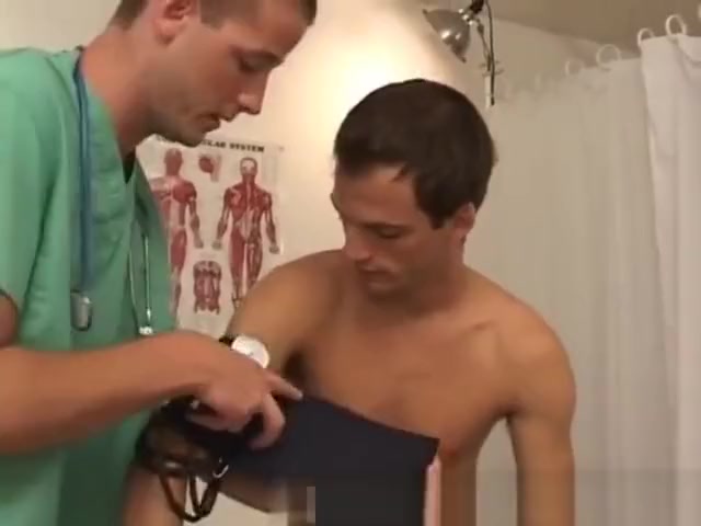Male internal anal examination by doctor and gay jerking off for medical